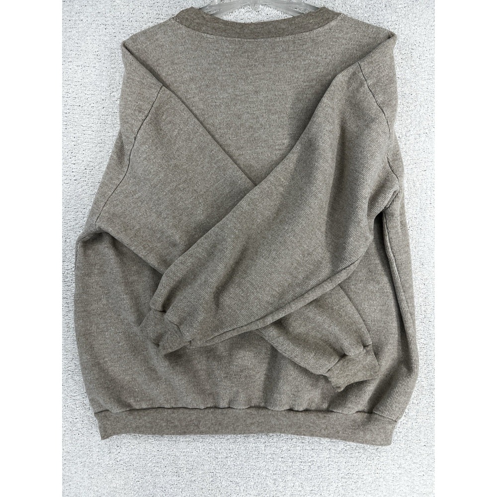 Sun Triangle Sweatshirt Mens L Catalina Island Ribbed Tan Beige Made in USA VTG - Picture 9 of 16